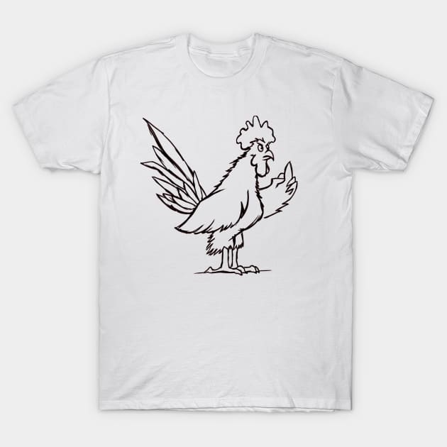 Funny Rooster With Attitude Joke T-Shirt by ckandrus